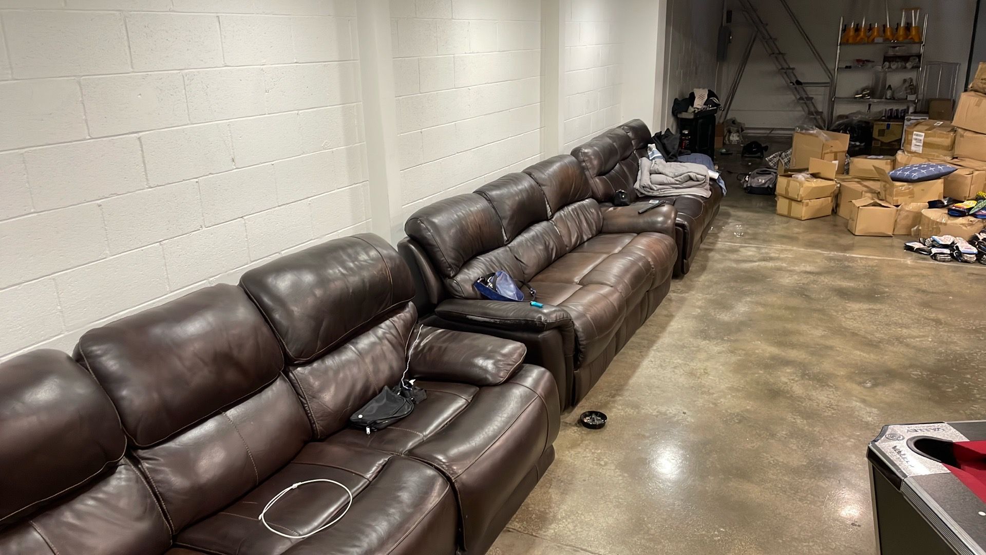 (3)Chocolate Brown Recliner Couches