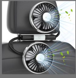Dual-Head Car Fan