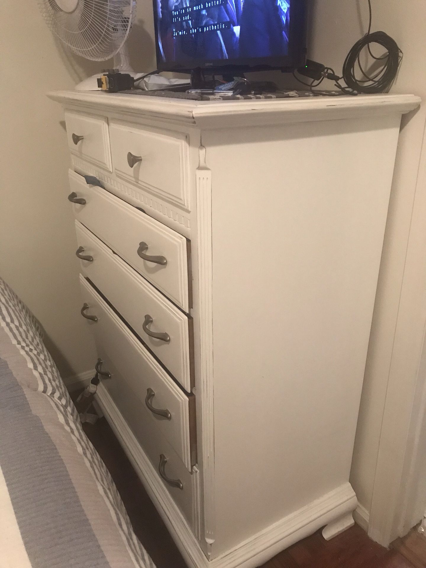 Tall white dresser