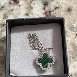 925 Silver Four Leaf Clover Necklace 
