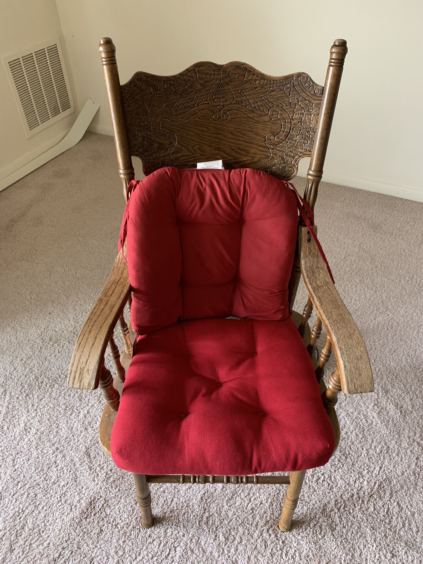 Nice wooden chair with added cushion support