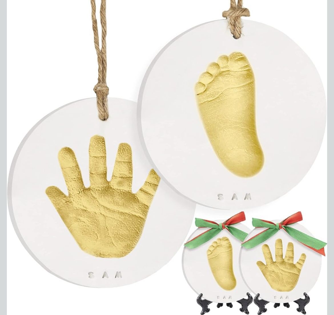 Baby Hand Foot Print Kit Personalized Baby Footprint Ornament Kit Newborn Keepsake Gifts
