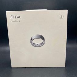 Oura Ring 4 Smart Ring - Size 8 - Silver Open Box (Minor Scratching)