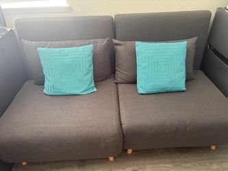 Gray Fabric Sofa/ chairs/ beds with Wood Legs
