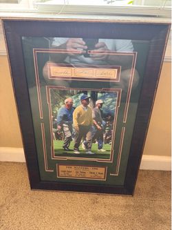 1996 Masters framed photo - Arnold Palmer, Jack Nicklaus and Tiger Woods