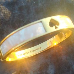 Kate Spade Mother of Pearl & Gold Spade Bangle Bracelet