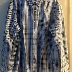 Men’s Bean Button Up Wrinkles Free Everyday Shirt Traditional Fit Plaid Long Sleeve Large 