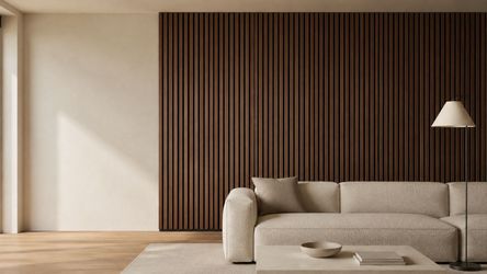 8 ft Wood Slat Acoustic Wall Panels – 4 Colors