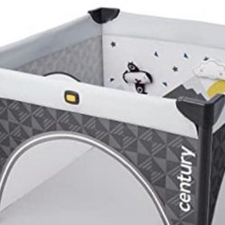Brand New Century Play On 2-in-1 Playard and Activity Center, Playpen Includes Soft Toys and Zippered Door, Metro