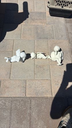 Set of 3 White Cherub Angel Figurines