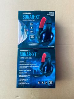 Lot Of 2 New SoundLogic XT Sonar-XT LED Gaming Headphones With Microphone