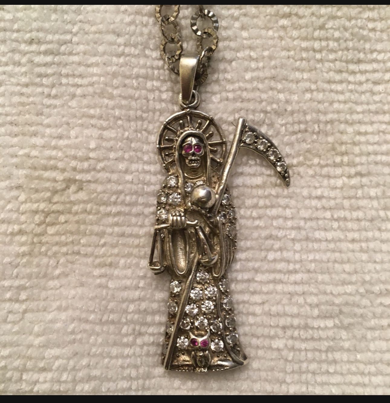 Necklace Pendant 925 MEX Silver Of The Santa Muerte