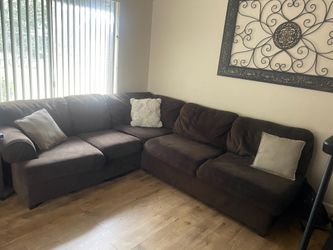 Brown sectional couch