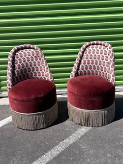 Coast 2 coast custom designed fringe swivel sofa chairs
