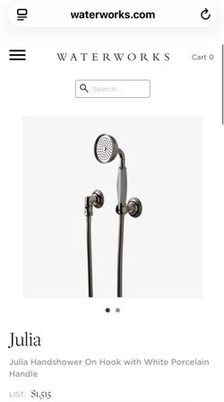 Waterworks 101.02532NB Julia  Wall Mounted Hand Shower W/ Hook  NICKEL - Open Box