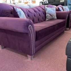 🇺🇸HUGE Blowout Furniture Sale!🇺🇸 Brand New Sofa Loveseat Set W/ Nailhead Trim! $50 Down Takes It Home Today! 