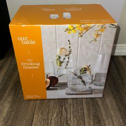 NWT - Our Table Drinking Glasses Set Of 12 