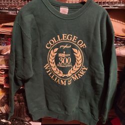 Vintage College Of William And Mary 300th Anniversary Sweatshirt