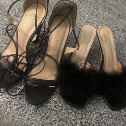 Lace And Furry Heels