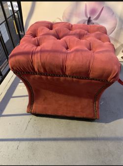Small Red Ottoman Chair