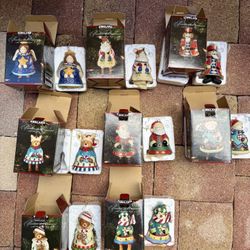8 Kirkland Porcelain Bell Ornaments 