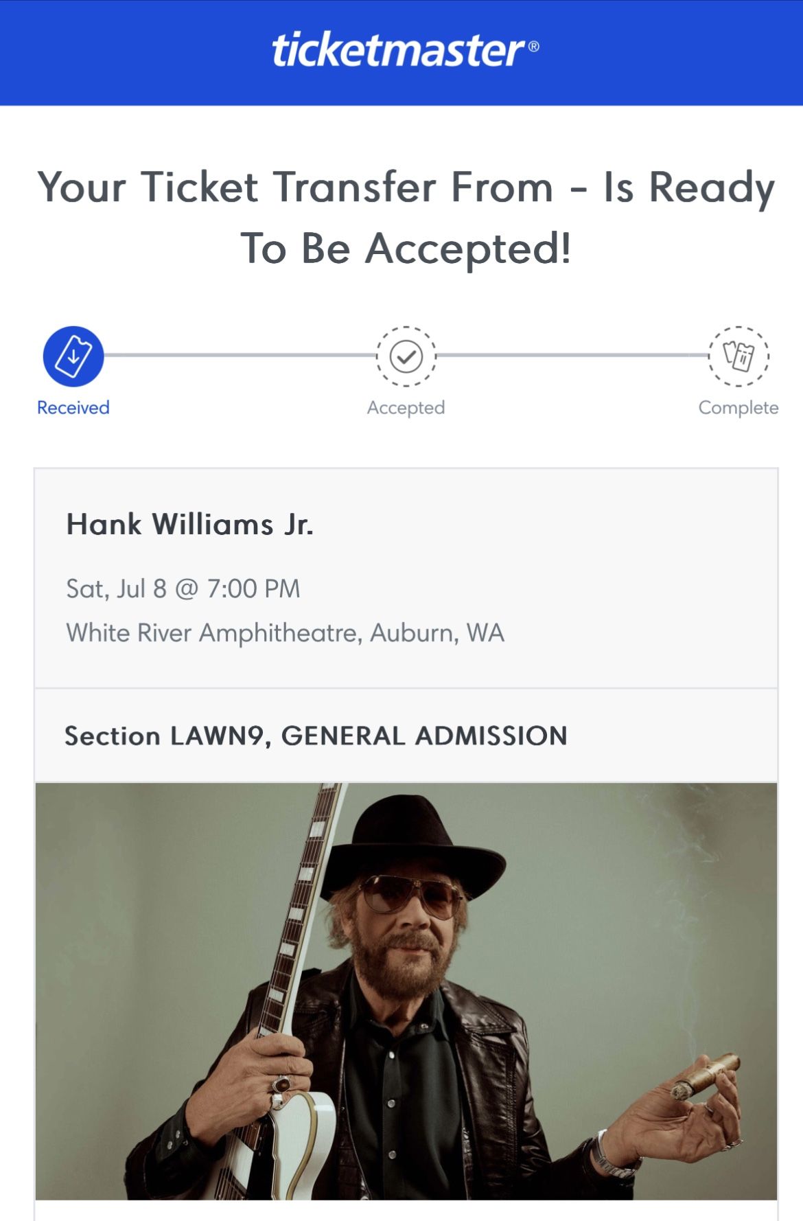Hank Williams Jr Tickets - $100