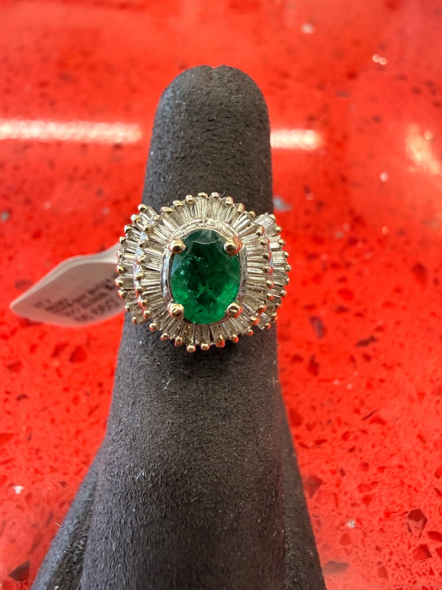 10KT Ring W/ Natural Diamond and Emerald 44654-1