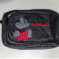 Walt Disney World Parks Mickey Mouse Embroidered Fanny Pack Bag Black
