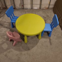 34in Kids Table And 3 Chairs 