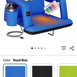 Alpcour Heated Reclining Stadium Seat for Bleachers – Wide Bleacher Chair with Back Support and Cushion, Armrests, Side Pockets, & Hook – Stadium Seat