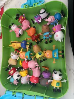 Box full of Peppa pig toys