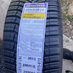 205.55R16 Goodyear Assurance Weather Ready Set Of Four Tires 