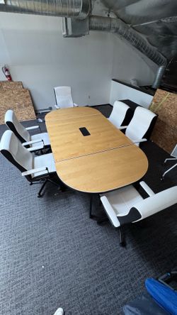 Office Table & Chairs (6)