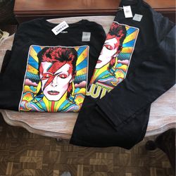 NEW, Tags On.  David Bowie Long Sleeve Tee, Boys Lg