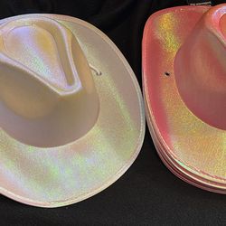 Party Cowboy Hats 5 Pink And 1 White 