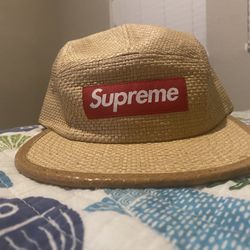 Supreme Raffia Cap Tan Box Logo SS20 Travis Scott Jordan