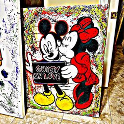 “guilty In Love” Original Mickey Mouse Artwork 