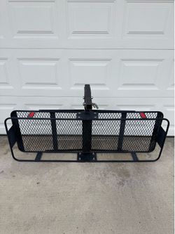 Folding hitch cargo carrier