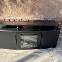 TV stand with fireplace