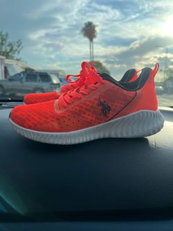 Mens Neon Orange Polo Sneakers