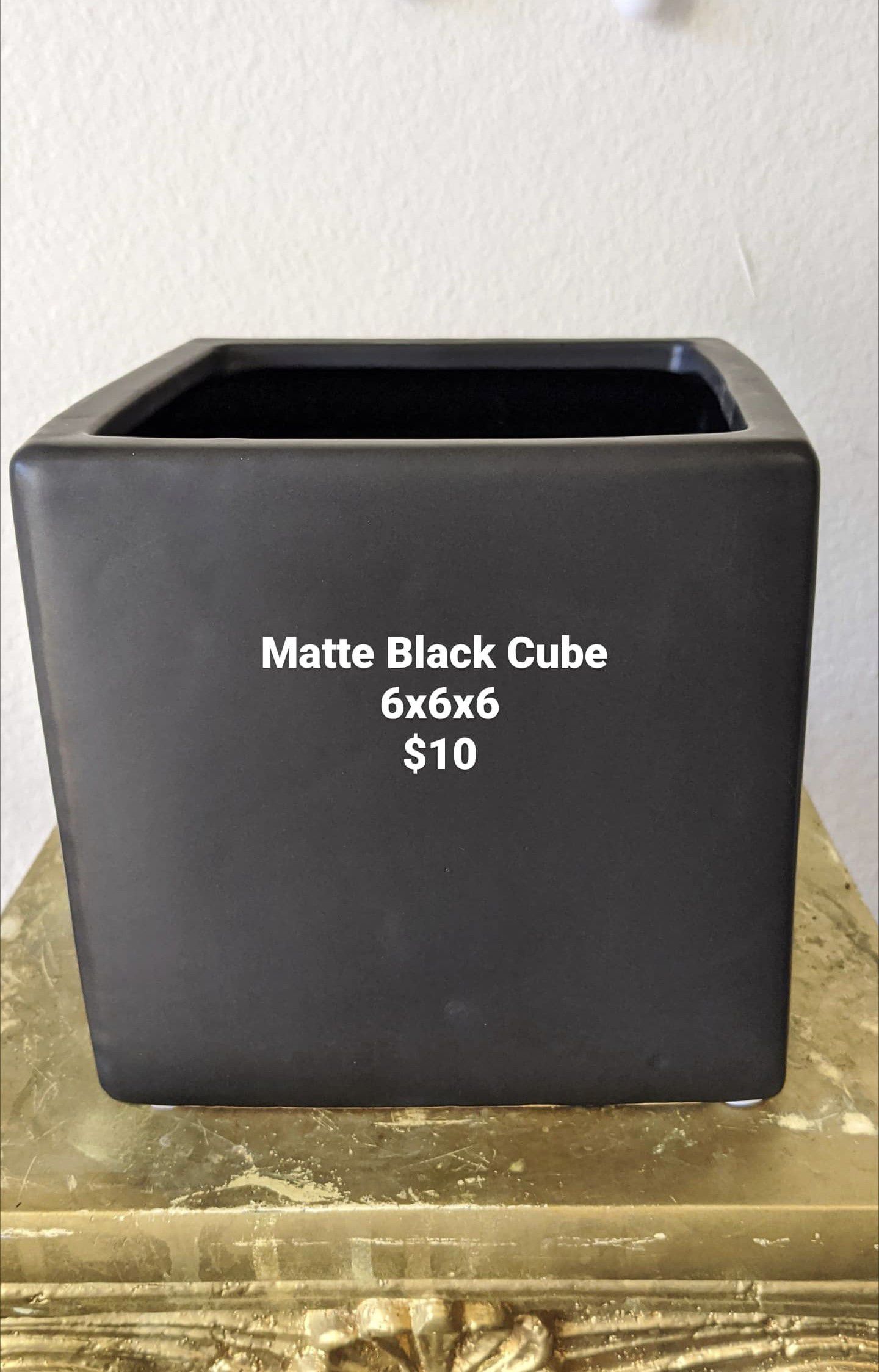 Matte Black Plant Pot can add a drainage hole for $4