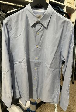J.CREW Men's Blue Slim Fit Cotton Dress Shirt Size L Long Sleeve Collared