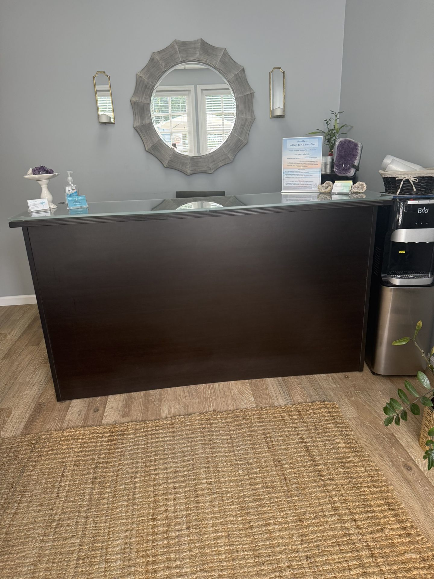 Dark Wood Reception Desk