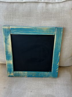 Real Chalkboard With Turquoise White Wash Frame 
