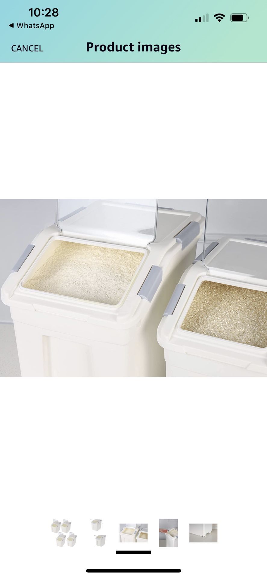 New : Pack-2 Rice / flour Storage Container (25 L Pack-1) (15 L Pack-1) with Wheels Seal Locking Lid PP