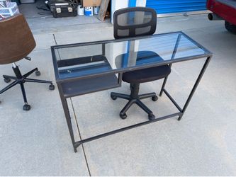 Small glass desk