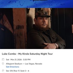 Luke Combs Tickets Las Vegas 3/21/26