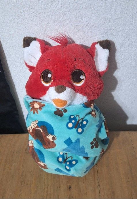 Like New!! Walt Disney World Parks Babies Baby Tod Fox & The Hound Blanket Pouch Plush 11" Stuffed Animal