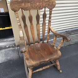 Virginia House Carved Wooden Rocking Chair Nice Vintage Address In Description 