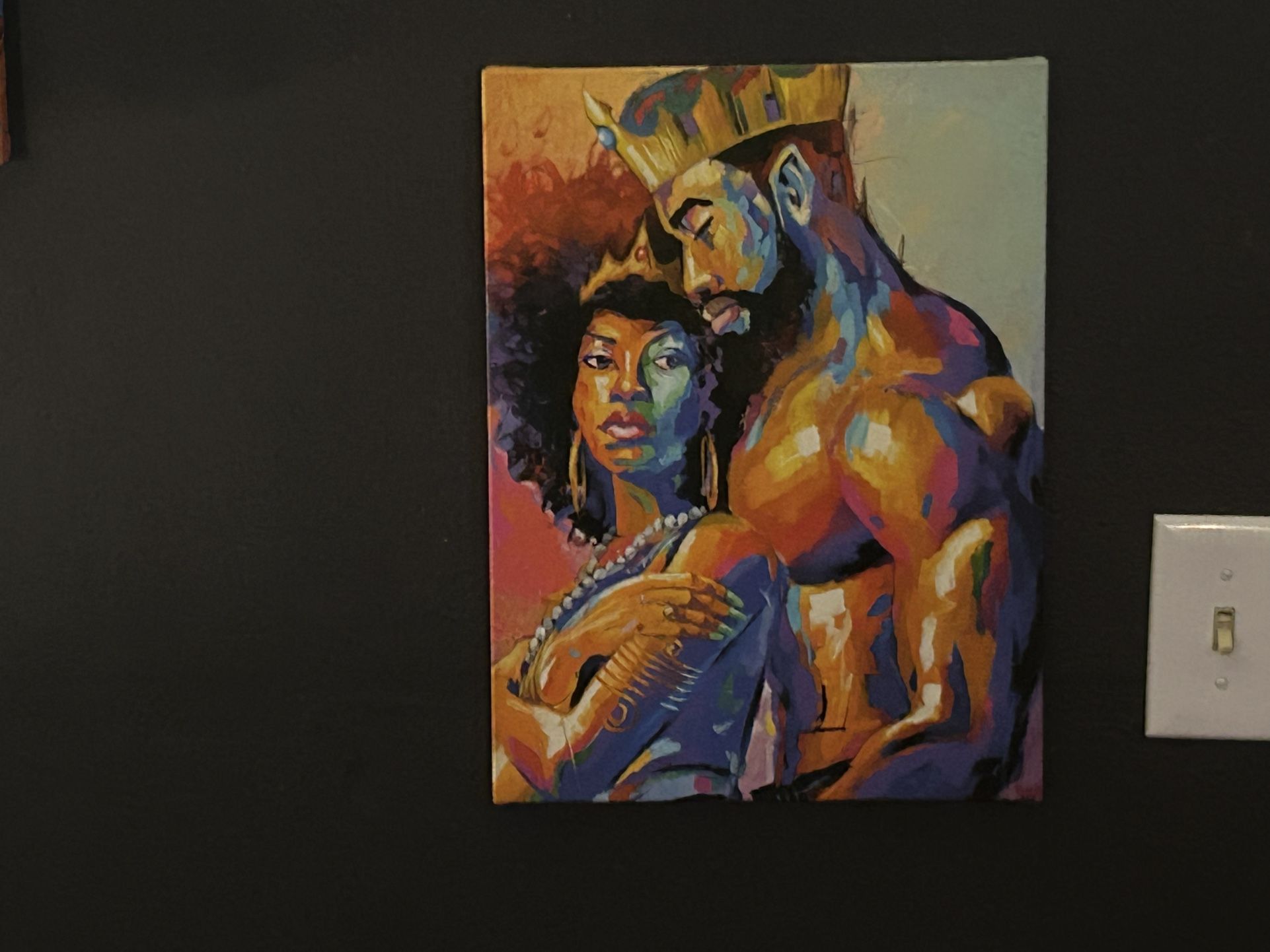MOVING EVERYTHING MUST GO! CANVAS OF African American Couple Contemporary Art FOR SALE!